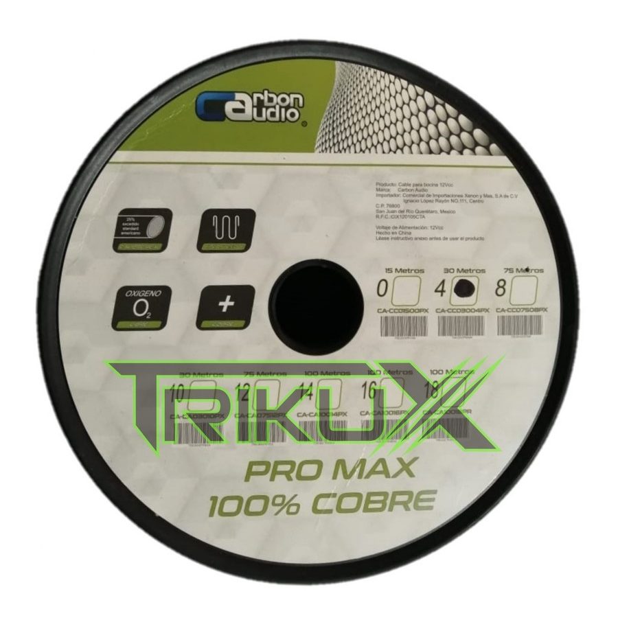ROLLO DE CABLE CARBON AUDIO CAL.4 CA-CC03004PX